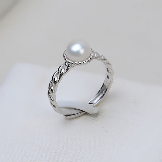 S925 Sterling Silver Twisted Pearl Ring Mounting-Feliz Pearl - Feliz Pearl 