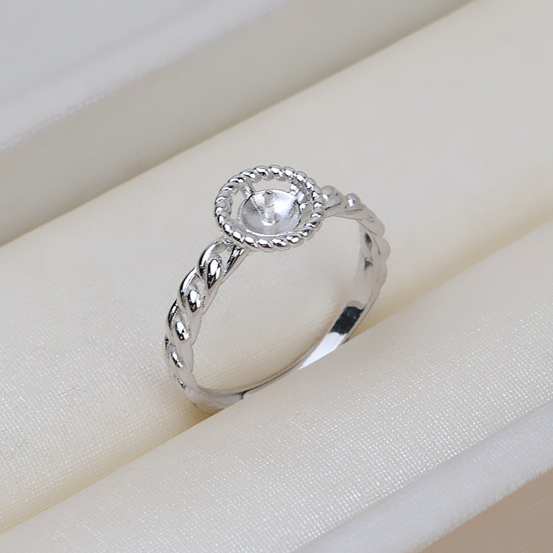 S925 Sterling Silver Twisted Pearl Ring Mounting-Feliz Pearl - Feliz Pearl 