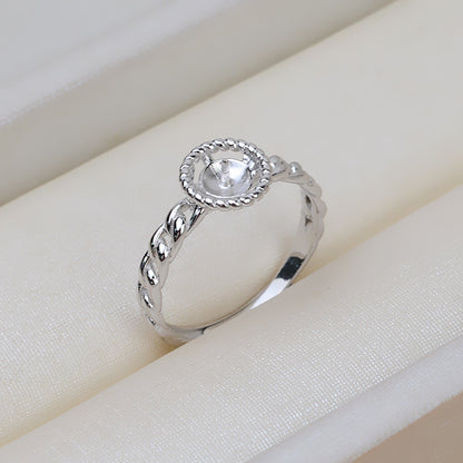 S925 Sterling Silver Twisted Pearl Ring Mounting-Feliz Pearl - Feliz Pearl 
