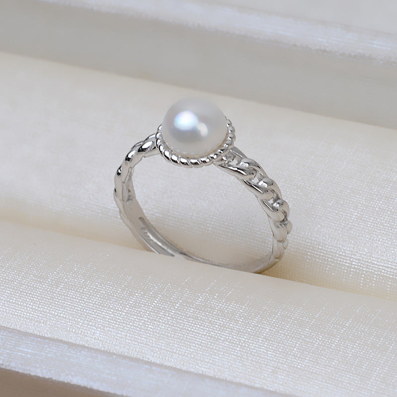 S925 Sterling Silver Twisted Pearl Ring Mounting-Feliz Pearl - Feliz Pearl 