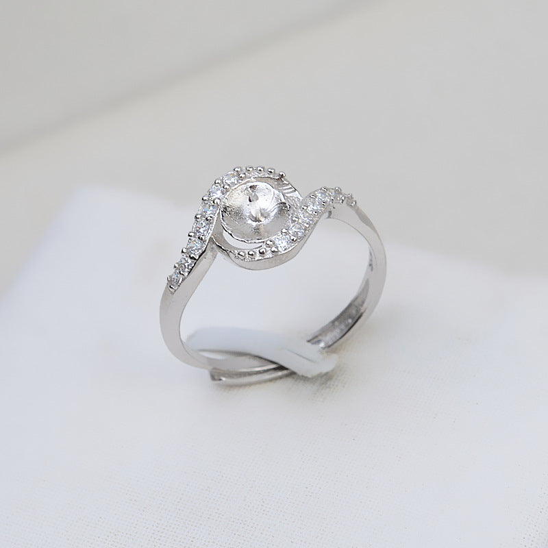 Factory Price S925 Sterling Silver Pearl Ring Mounting With Zircone - Feliz Pearl 