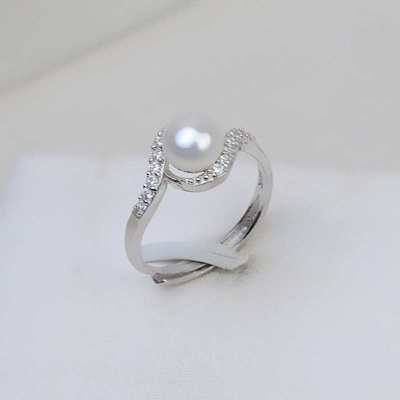 Factory Price S925 Sterling Silver Pearl Ring Mounting With Zircone - Feliz Pearl 
