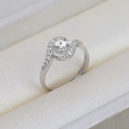 Factory Price S925 Sterling Silver Pearl Ring Mounting With Zircone - Feliz Pearl 