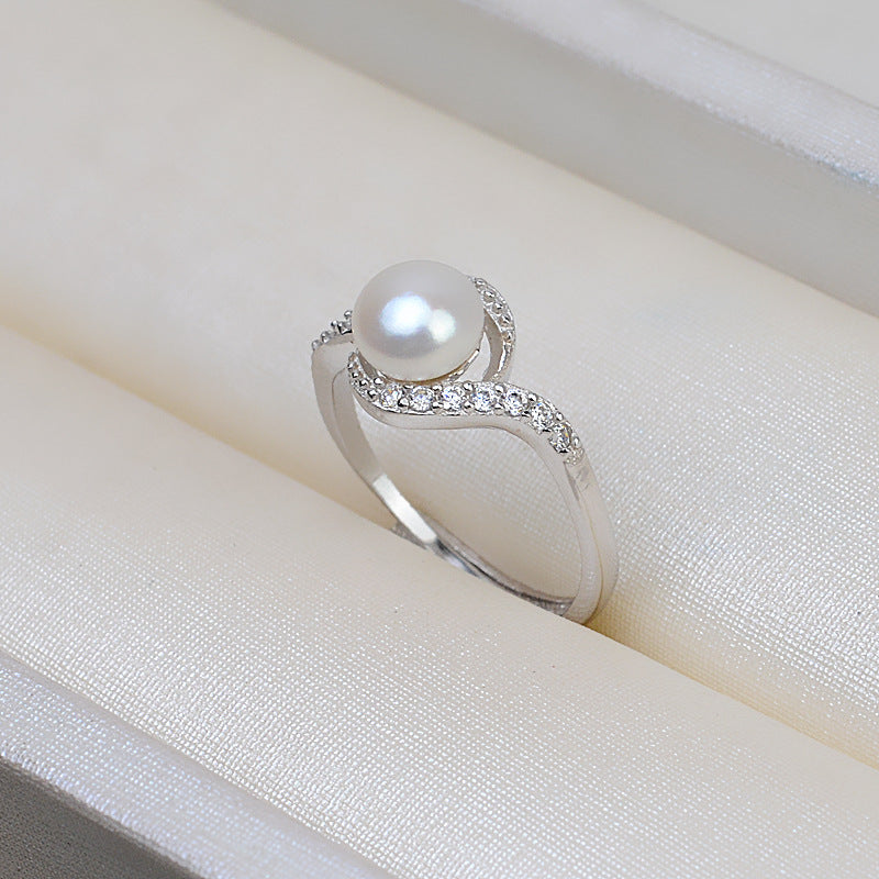 Factory Price S925 Sterling Silver Pearl Ring Mounting With Zircone - Feliz Pearl 