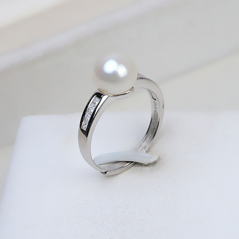 S925 Sterling Silver Adjustable Size Pearl Ring Mounting - Feliz Pearl 