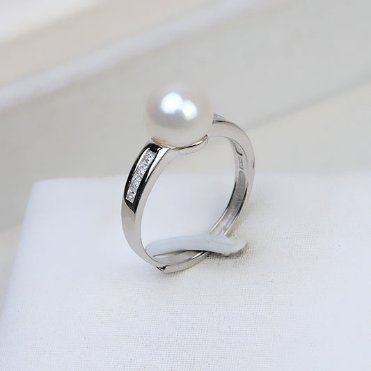 S925 Sterling Silver Adjustable Size Pearl Ring Mounting - Feliz Pearl 