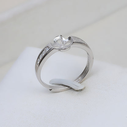 S925 Sterling Silver Adjustable Size Pearl Ring Mounting - Feliz Pearl 
