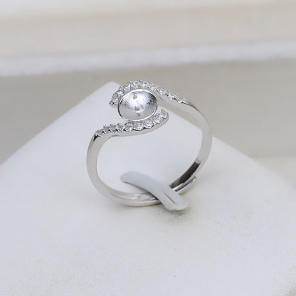 Cubic Zirconia Women Pearl Ring Setting-Feliz Pearl - Feliz Pearl 