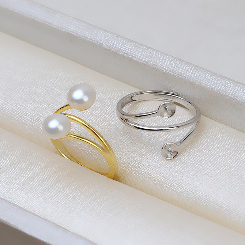 Double Pearls Pearl Ring Settings-Pearl Jewelry Mountings - Feliz Pearl 