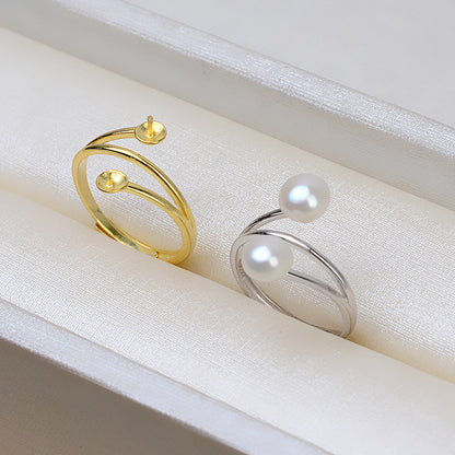 Double Pearls Pearl Ring Settings-Pearl Jewelry Mountings - Feliz Pearl 