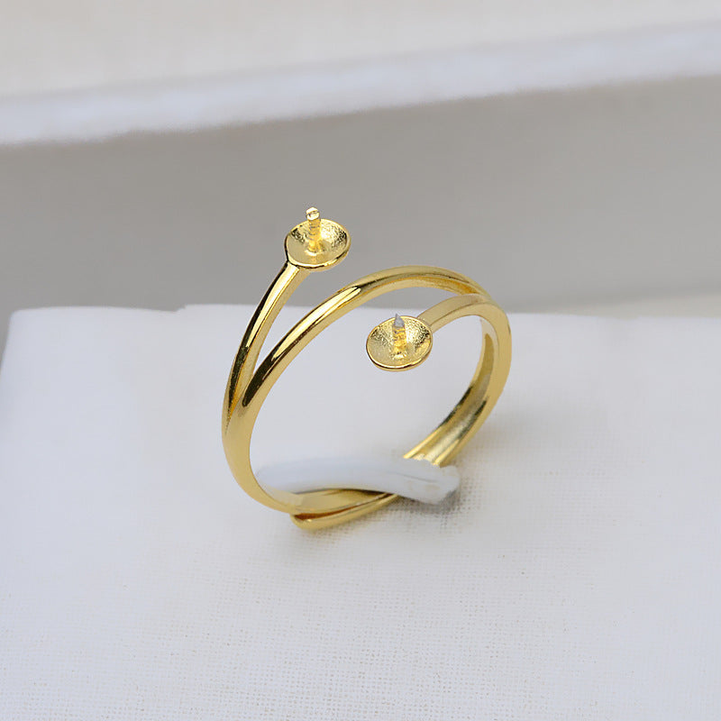 Double Pearls Pearl Ring Settings-Pearl Jewelry Mountings - Feliz Pearl 
