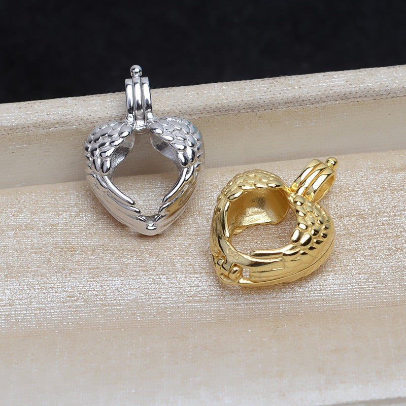 Wholesale Angle Wing Pearl Cage Pendant-Feliz Pearl - Feliz Pearl 