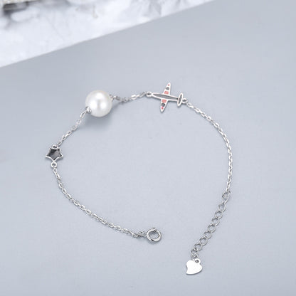 Silver Airplane Pearl Bracelet Setting-DIY Jewelry - Feliz Pearl 