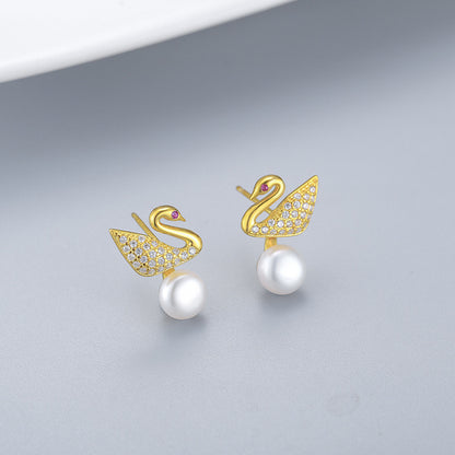 Silver Swan Pearl Earring Setting-Jewelry Setting Supplier - Feliz Pearl 