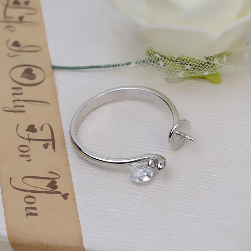 Sterling Silver Elegant Pearl Ring Setting-Pearl Jewelry DIY - Feliz Pearl 