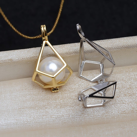 Feliz Pearl Triangle Pearl Cage Pendant - Feliz Pearl 