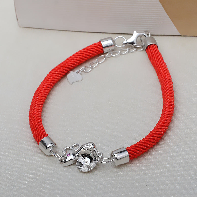 Zodiac Signs Mouse Pearl Bracelet-Red Rope Bracelet Setting - Feliz Pearl 