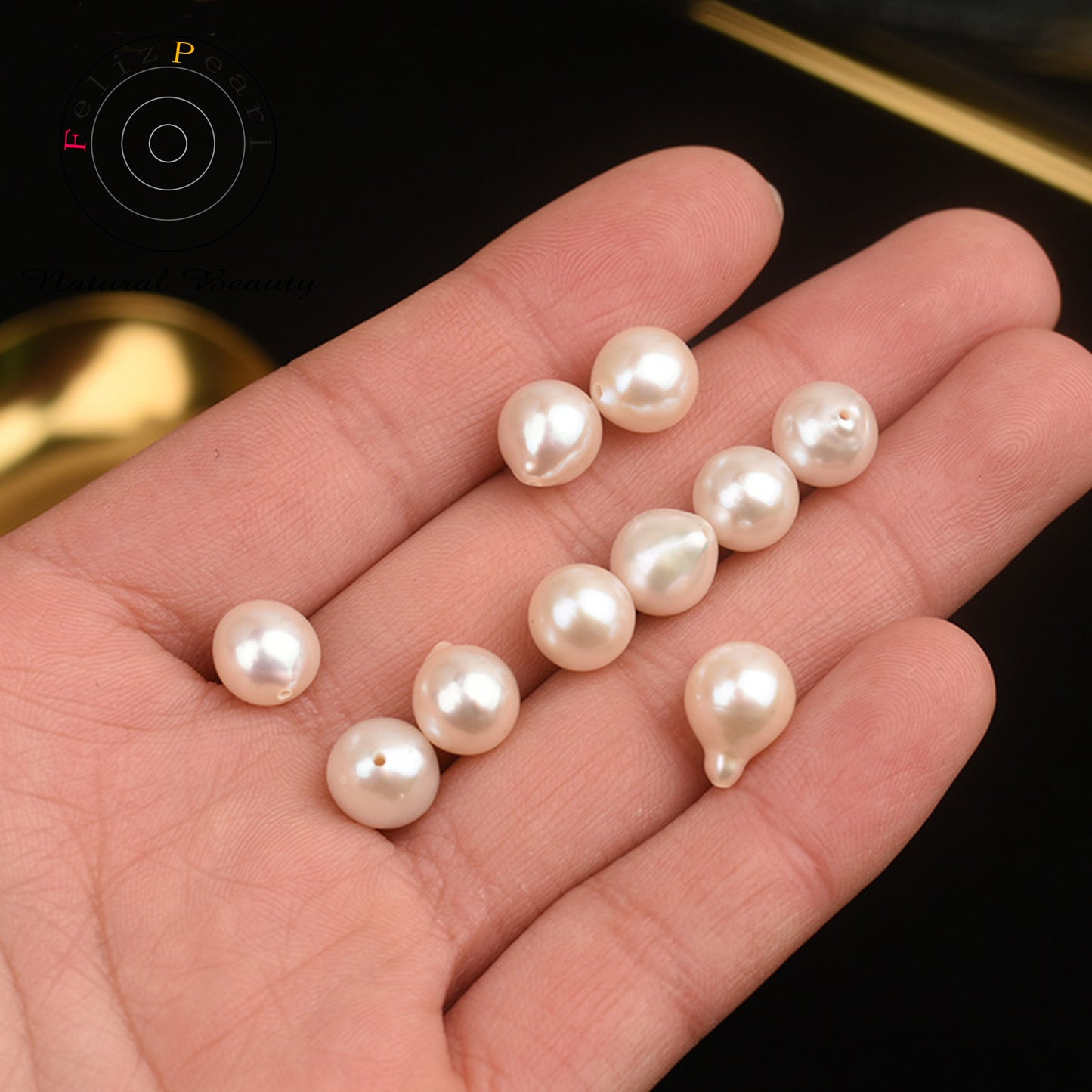 half drilled drop baroque pearls