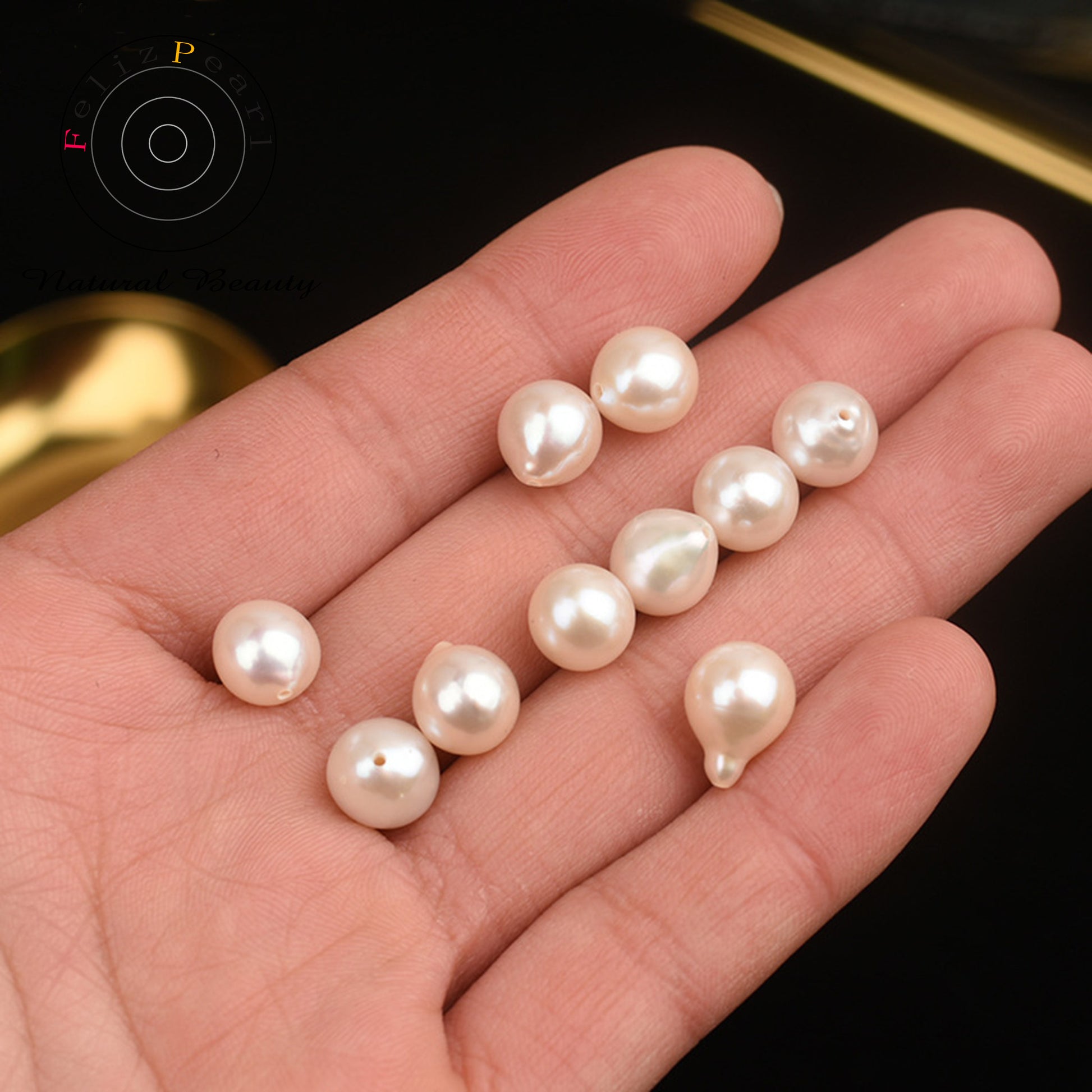 half drilled drop baroque pearls