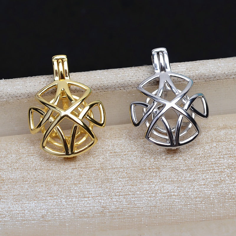 Wholesale Twisted Flower Pearl Cage Pendant-Feliz Pearl - Feliz Pearl 