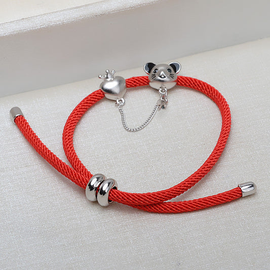 Lovely Mouse Red Rope Pearl Bracelet Setting-Feliz Pearl - Feliz Pearl 