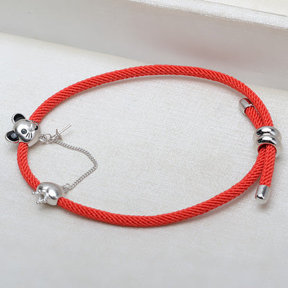 Lovely Mouse Red Rope Pearl Bracelet Setting-Feliz Pearl - Feliz Pearl 