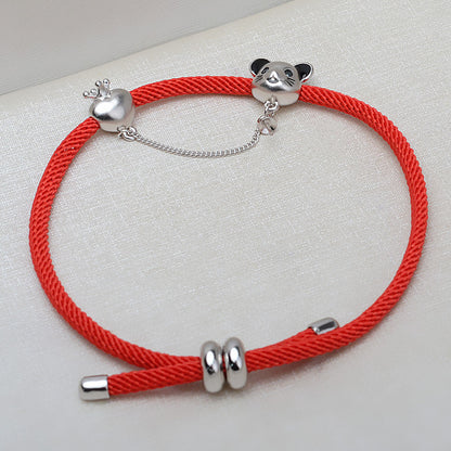 Lovely Mouse Red Rope Pearl Bracelet Setting-Feliz Pearl - Feliz Pearl 