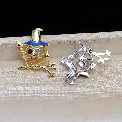 S925 Sterling Silver Happy Witch Pearl Cage Pendant - Feliz Pearl 
