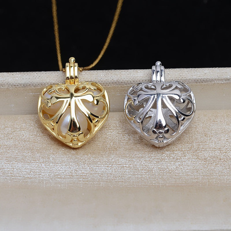 Wholesale Santa Cross Pearl Cage Pendant - Feliz Pearl 