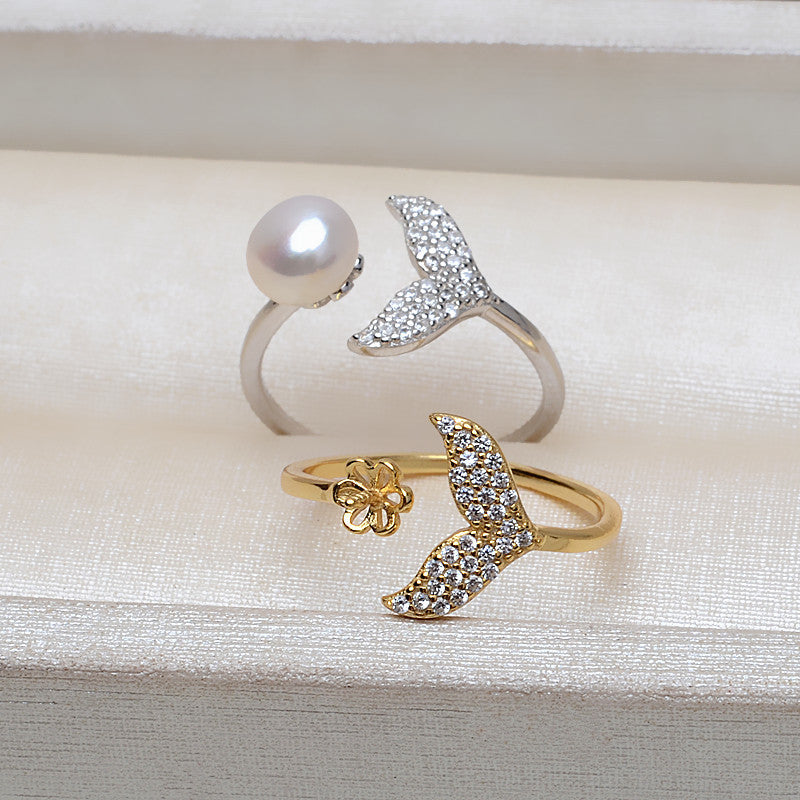 CZ Mermaid Tail Pearl Jewelry Mounting-S925 Sterling Silver - Feliz Pearl 