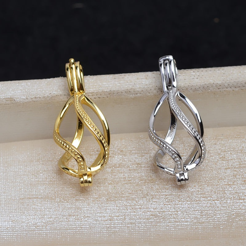 Wholesale Twist Pearl Cage Pendant-Feliz Pearl - Feliz Pearl 