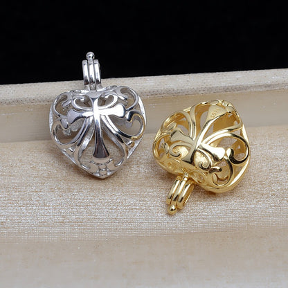Wholesale Santa Cross Pearl Cage Pendant - Feliz Pearl 