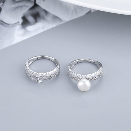 S925 Sterling Silver Chic Lace Design Pearl Ring Setting-Feliz Pearl - Feliz Pearl 