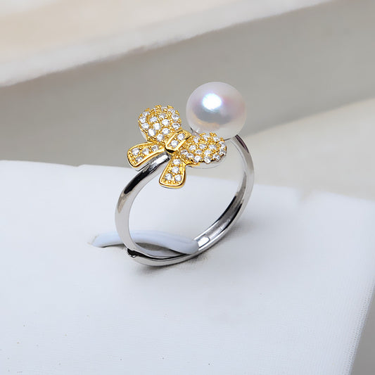 Wholesale Lovely Butterfly Pearl Ring Mounting-Feliz Pearl - Feliz Pearl 