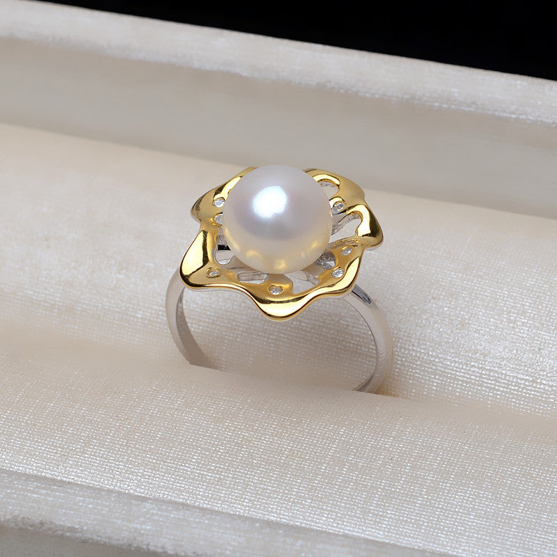 New Design S925 Sterling Silver Lotus Flower Pearl Ring Mounting - Feliz Pearl 