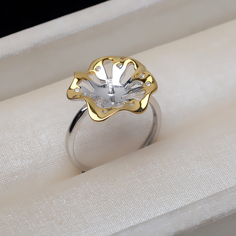New Design S925 Sterling Silver Lotus Flower Pearl Ring Mounting - Feliz Pearl 