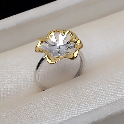New Design S925 Sterling Silver Lotus Flower Pearl Ring Mounting - Feliz Pearl 