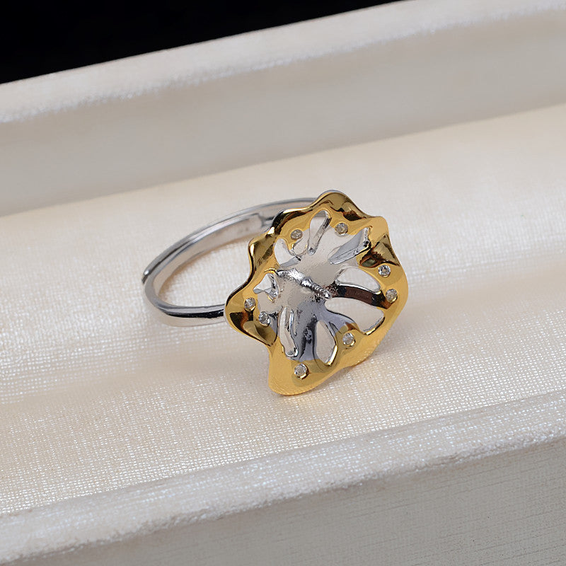 New Design S925 Sterling Silver Lotus Flower Pearl Ring Mounting - Feliz Pearl 