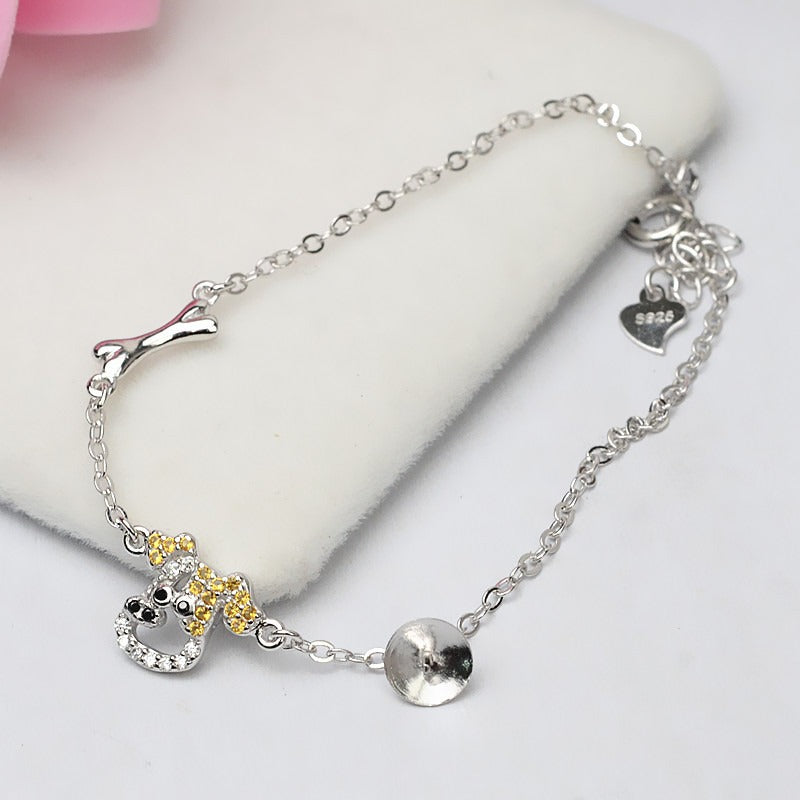 Cubic Zirconia Zodiac Dog Pearl Bracelet Setting-Jewelry DIY - Feliz Pearl 