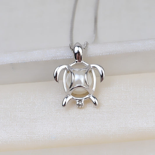 S925 Sterling Silver Turtle Pearl Cage Pendant - Feliz Pearl 