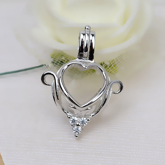 Women Heart Pearl Cage Pendant-Feliz Pearl - Feliz Pearl 