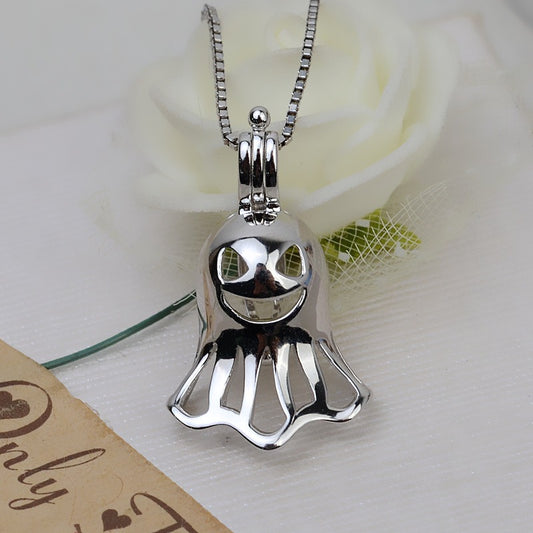 S925 Sterling Silver Halloween Pearl Cage Pendant - Feliz Pearl 