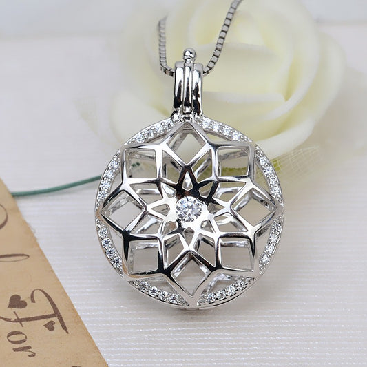 Cubic Zirconia Classic Pearl Cage Pendant-Feliz Pearl - Feliz Pearl 