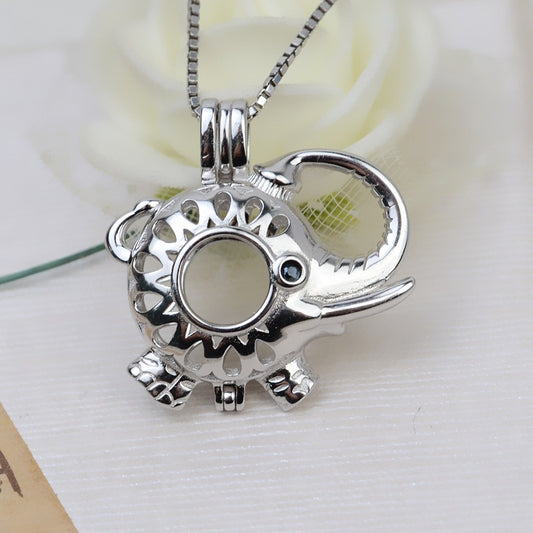 Cute Elephant Pearl Cage Pendant-Feliz Pearl - Feliz Pearl 