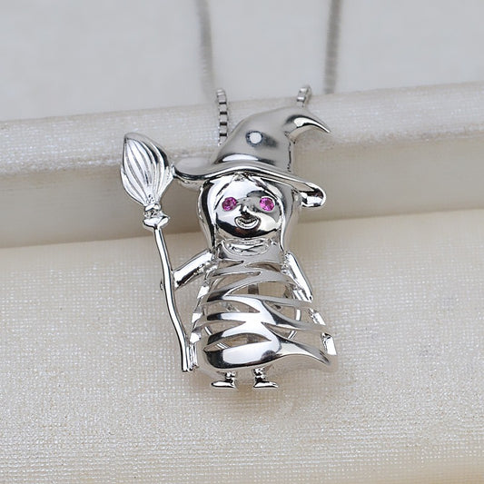 S925 Sterling Silver European Witch Pearl Cage Pendant - Feliz Pearl 