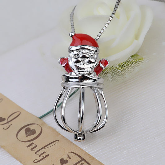 Santa Claus Pearl Cage Pendant-Feliz Pearl - Feliz Pearl 