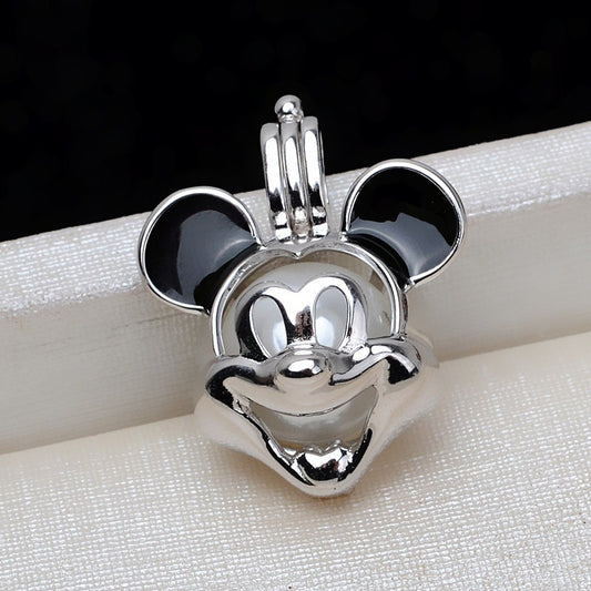 S925 Sterling Silver Mickey Pearl Cage Pendant - Feliz Pearl 