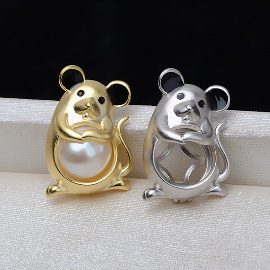S925 Sterling Silver Lucky Rat Pearl Cage Pendant - Feliz Pearl 