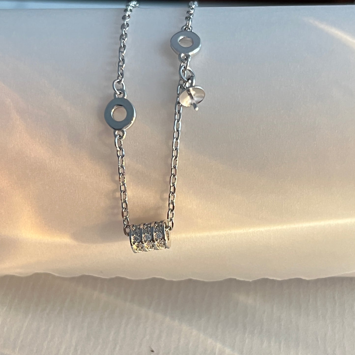 Wholesale Sterling Silver Movable Tube Pearl Bracelet Setting - Feliz Pearl 