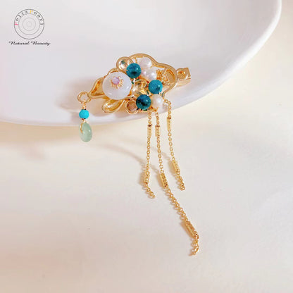 Chinese style.Hanfu Pearl Lotus Pearl Brooch - Feliz Pearl 